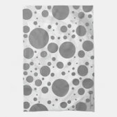 Slate Gray Polka Dot Pattern Theedoek (Verticaal)
