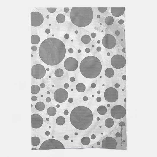 Slate Gray Polka Dot Pattern Theedoek (Verticaal)