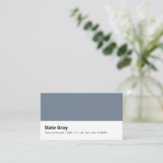 Slate Gray | "Steen en kracht" Visitekaartje (Staand voorkant)
