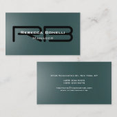 Slate Grey Black Monogram Manager Carte de visite (Devant / Derrière)