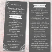 Slate Grey Chalk Style Flat Wedding Program Programma