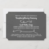 Slate Grey Chalk Style Uitnodiging (Achterkant)