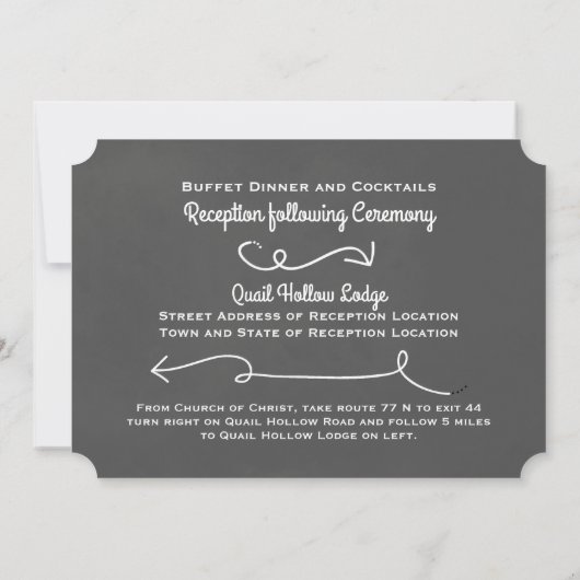 Slate Grey Chalk Style Uitnodiging (Achterkant)