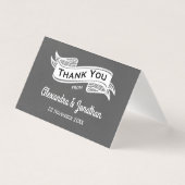 Slate Grey Chalk Style Weddenschap Bedankt Kaart (Voorkant)