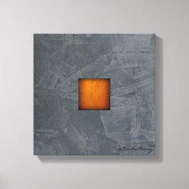 Slate Grey Gold Stucco Modern Art Canvas Afdruk