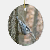 Slate Grey Nuthatch-kerstsongbird-Ornament Keramisch Ornament (Links)