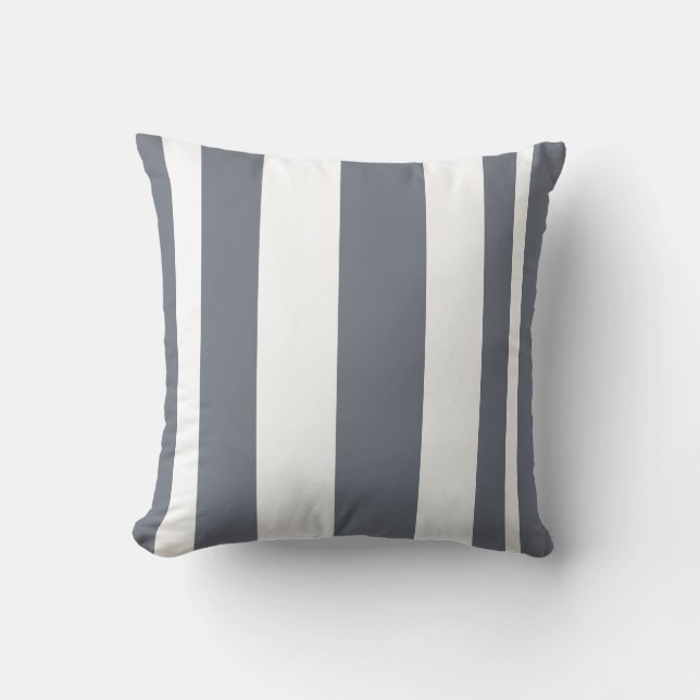 Slate Grey Striped werpen kussen (Voorkant)