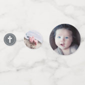 Slate Grey & Wit Kruis - Foto - Doop Confetti (Voorkanten)
