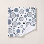 Slate Grey Zilver Wit Zwart Geometrisch Bad Handdoek (Wasdoekje)