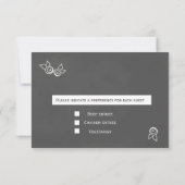 Slate Grijs Krijt Stijl RSVP en Menu (Achterkant)