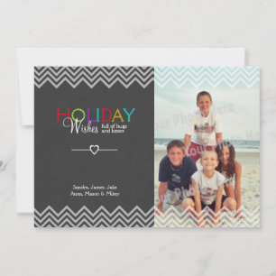 Slate Look Kerst Wensen Foto Wenskaart Plat Feestdagenkaart