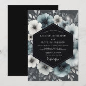 Slate Moody Anemone Wedding Kaart (Voorkant / Achterkant)
