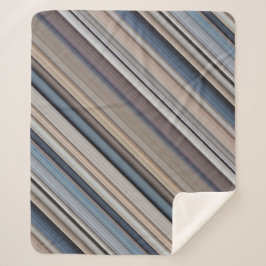 Slate Pebbles Blauwe en Bruine Streep Sherpa Deken