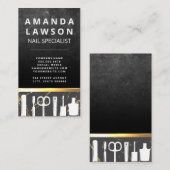 Slate Rock | Goudmetaalstrim | Manicure Tools Visitekaartje (Voorkant / Achterkant)