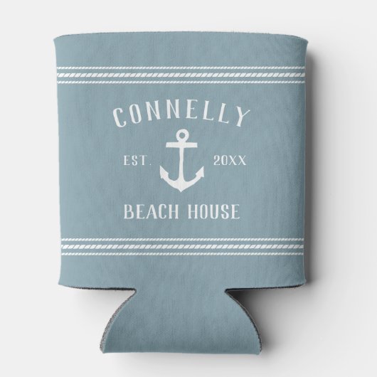 Slate rustieke anker gepersonaliseerd strand huis blikjeskoeler (Achterkant)