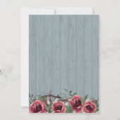 Slate Wood Tree Slice Rustic String Lights Huwelij Kaart (Achterkant)