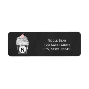 Slatebord Cupcake Verjaardags Adreslabels Etiket
