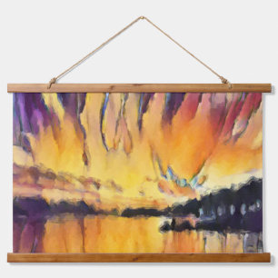 Slatine zonsondergang over Adriatische kust kunst Hangend Wandkleed