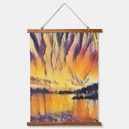 Slatine zonsondergang over Adriatische kust kunst Hangend Wandkleed (Voorkant)