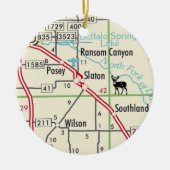 Slaton TX Road Map Keramisch Ornament (Voorkant)