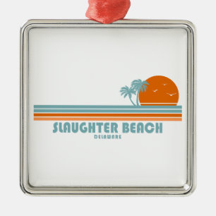 Slaughter Beach Delaware Zon Palm Bomen Metalen Ornament