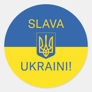 Slava Ukraine glorie Oekraïense oorlogssymbool pat Ronde Sticker