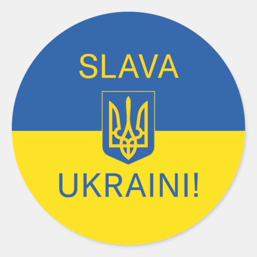 Slava Ukraine glorie Oekraïense oorlogssymbool pat Ronde Sticker (Voorkant)