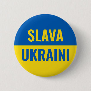 Slava Ukraine slava oekraïina Oekraïense vlag Ronde Button 5,7 Cm