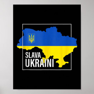 Slava Ukraini Eer aan Oekraïne Shirt Ik Sta Met Poster