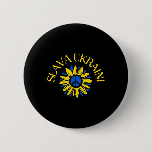 Slava Ukraini Eer aan Oekraïne Sta achter Oekraïne Ronde Button 5,7 Cm