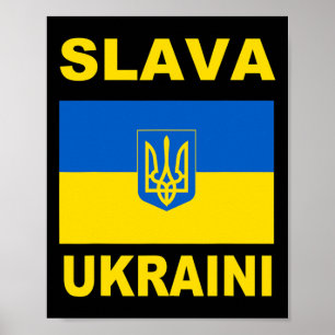 Slava Ukraini Eer aan Oekraine Steun Oekraïense V Poster