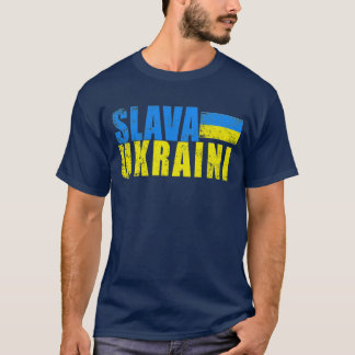 SLAVA UKRAINI met Oekraïense vlag verhit T-shirt