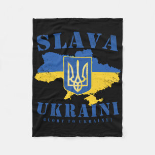 Slava Ukraini Oekraïense Tryzub-vlag Eer aan Oekra Fleece Deken