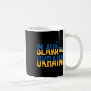 Slava Ukraini Oekraïne Vlag Kleuren Vervuild Retro Koffiemok