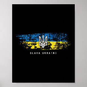 Slava Ukraini T-shirt Oekraïense Vlag Oekraine Try Poster