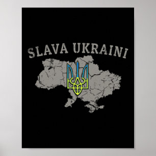 Slava Ukraini T-shirt Oekraine Militair Oekraïens Poster