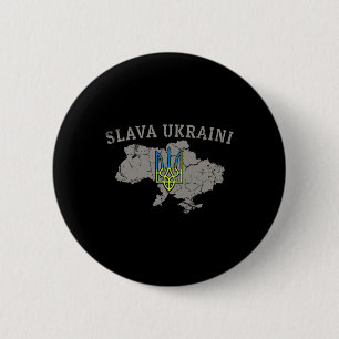 Slava Ukraini T-shirt Oekraine Militair Oekraïens Ronde Button 5,7 Cm