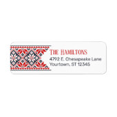 Slavische volkskunst Poinsettia | Modern retouradr Etiket (Voorkant)