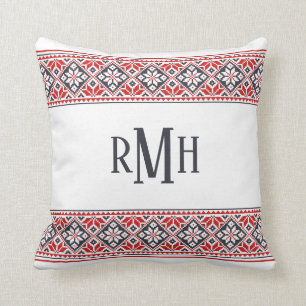 Slavische volkskunst   Poinsettia-patroon Kussen