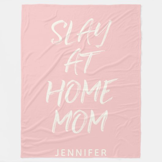Slay At Home Mam - Gepersonaliseerd Fleece Deken (Voorkant)