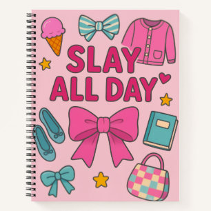 Slay de hele dag preppy notitieboek