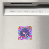 Slay Hearts Funny Floral Inspirivity Magneet (Insitu (Vaatwasser))