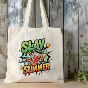 Slay Summer" Bubble Tea Tote Bag