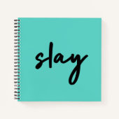 Slay | Trendy Stylish Modern Minimalist Cyan Green Notitieboek (Voorkant)
