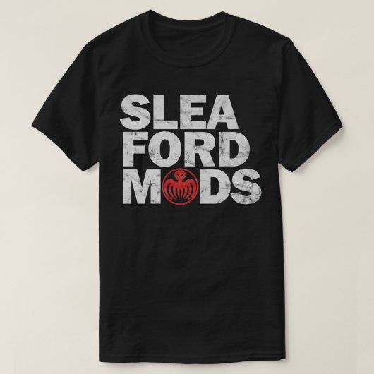 Sleaford Mods WhiteRed Worn look T-shirt (Design voorkant)