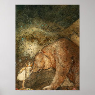 Slecht Beer, 1912, van John Bauer Poster