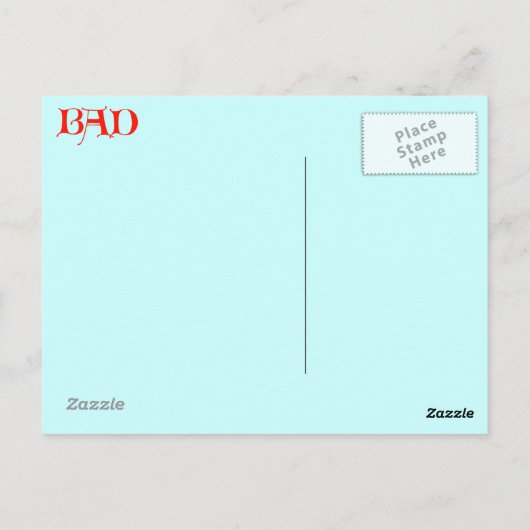 SLECHT BRIEFKAART (Achterkant)