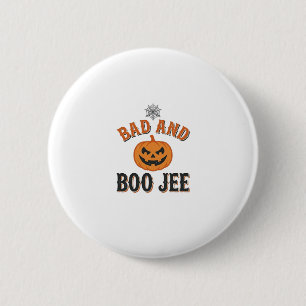 Slecht en Boo Jee Halloween Pompoen Grafisch_1 Ronde Button 5,7 Cm
