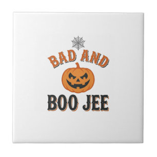 Slecht en Boo Jee Halloween Pompoen Grafisch_1 Tegeltje