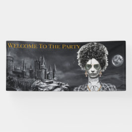Slecht en Boojee Gotische Halloween-feestbanner Spandoek